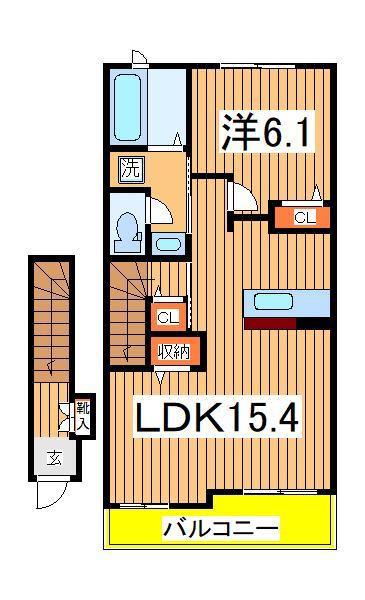 ドリームⅠ(1LDK/2階)の間取り写真
