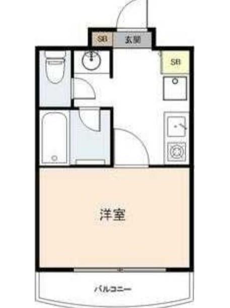 エスパル汐見(1K/2階)の間取り写真