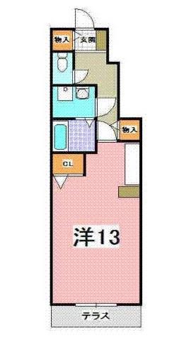 チェリーあい(1K/1階)の間取り写真