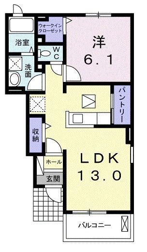 サンリットIII(1LDK/1階)の間取り写真