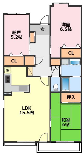ISM南柏(3LDK/3階)の間取り写真