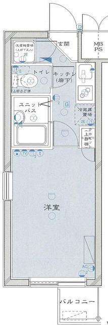 ルーブル中馬込壱番館(1K/5階)の間取り写真