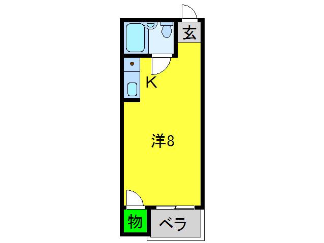 西川ビル(ワンルーム/3階)の間取り写真