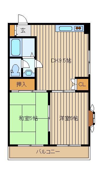 グレイスレジデンス(2DK/3階)の間取り写真