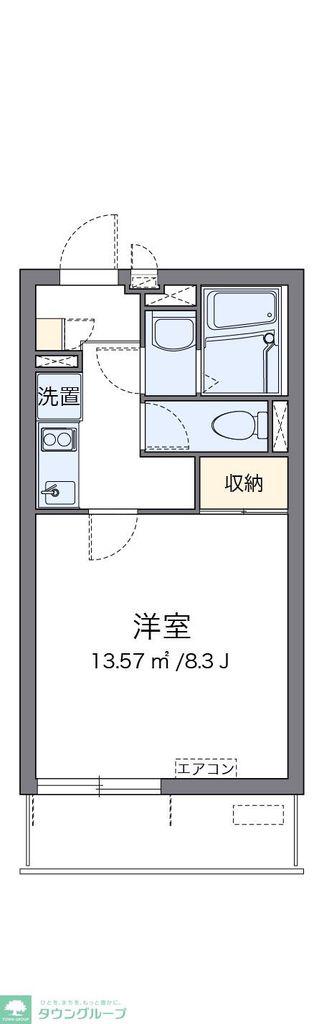 クレイノTAKA ゼータ(1K/3階)の間取り写真