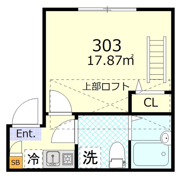 GRIP新小岩(1K/3階)の間取り写真