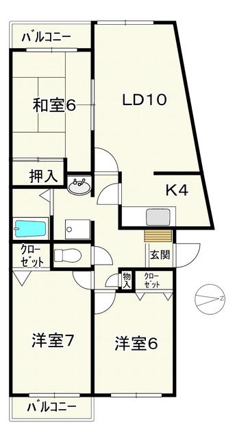 嶮山パークヒルズ(3LDK/1階)の間取り写真