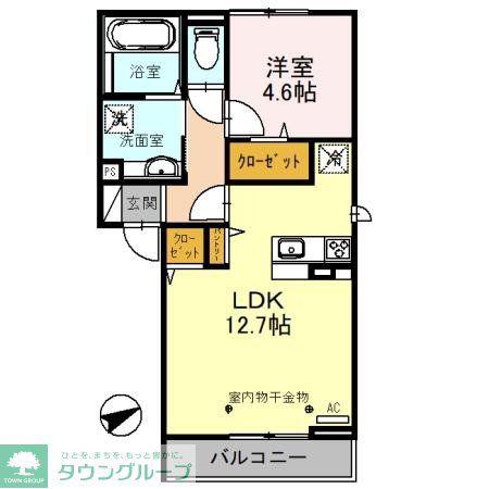 フェリーチェ(1LDK/3階)の間取り写真