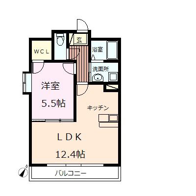 白山ヒルズ(1LDK/3階)の間取り写真