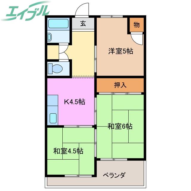 第一セントラルビル(3K/4階)の間取り写真