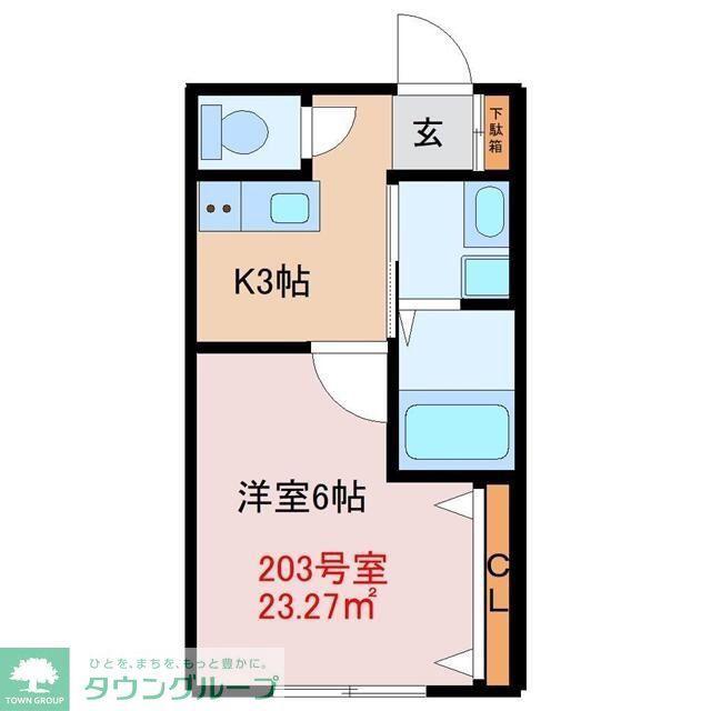 ノースパーク千葉(1K/1階)の間取り写真
