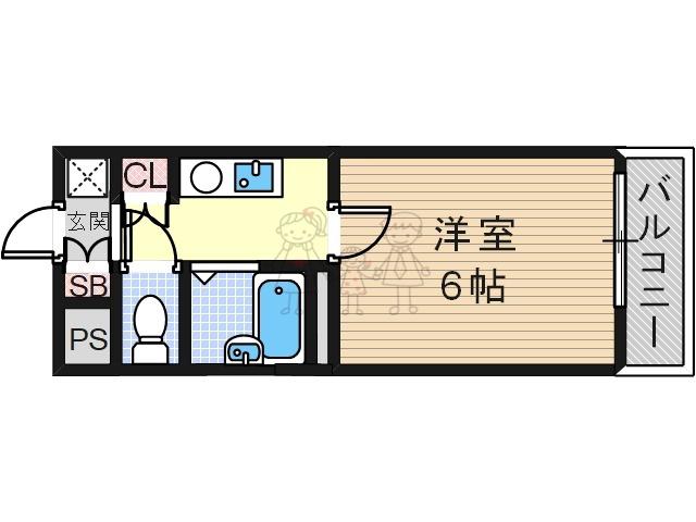 あべの恵寿ビル(1K/5階)の間取り写真
