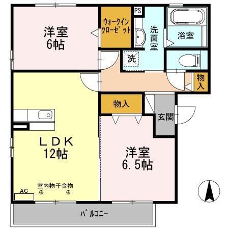 エスペーロ(2LDK/2階)の間取り写真