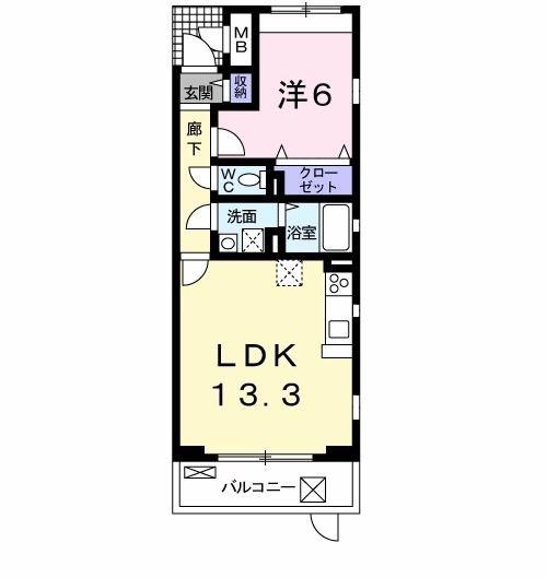 セレンディピティ プレシャス(1LDK/1階)の間取り写真