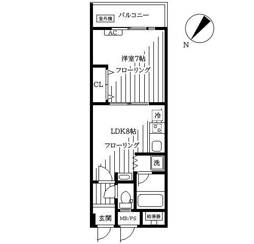 三栄ハイツ(1LDK/1階)の間取り写真