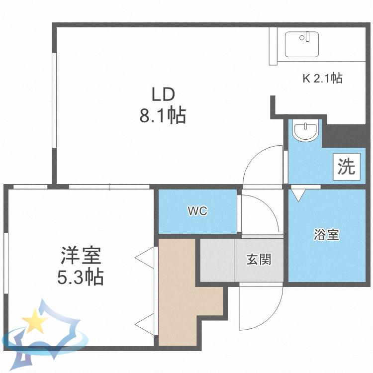 AJELM(1LDK/4階)の間取り写真