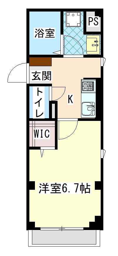 ハイステージ金沢文庫II(1K/2階)の間取り写真