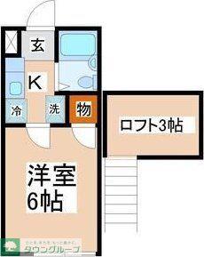 ロフティ富沢I(1K/1階)の間取り写真