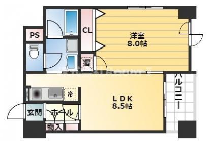 アーサ・メージャ(1LDK/3階)の間取り写真