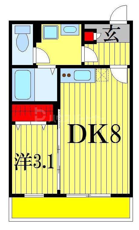 リブリ・シェルドニー(1DK/2階)の間取り写真