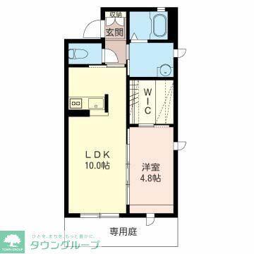 グラディーナ(1LDK/1階)の間取り写真