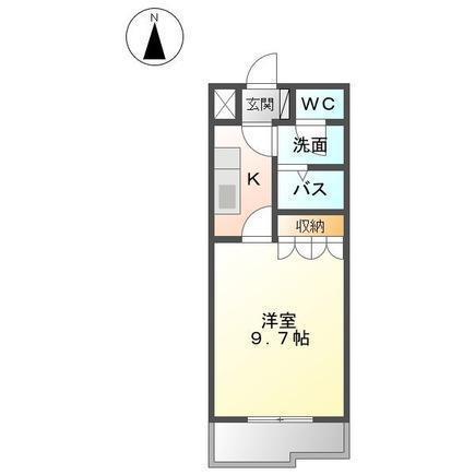 コンフォール錦(1K/2階)の間取り写真