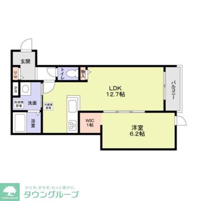 ヒンメルブラウ 野方(1LDK/1階)の間取り写真