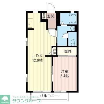 DIAS KUNITACHI(1LDK/2階)の間取り写真