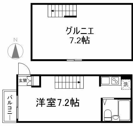 カーサ杉並(ワンルーム/2階)の間取り写真