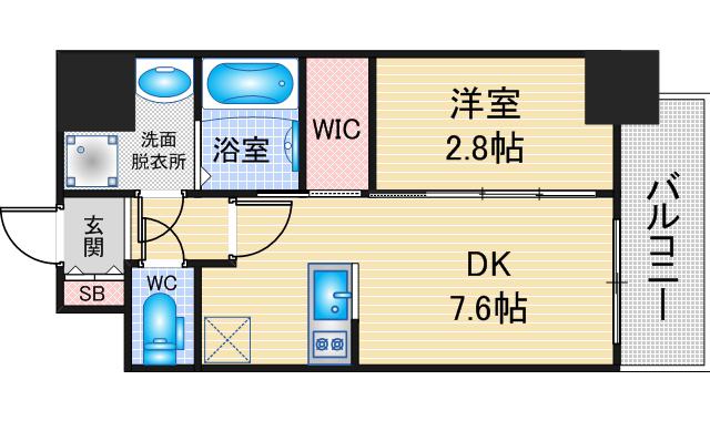 メイクスアート名古屋リニアFRONT(1DK/7階)の間取り写真