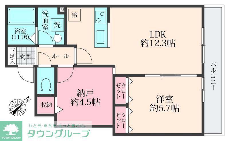 ミリアビタ稲毛東(1SLDK/3階)の間取り写真
