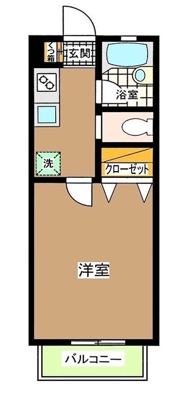 パルコート赤堤(1K/2階)の間取り写真