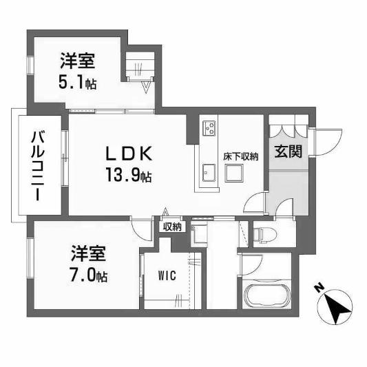 VIVACE日明(2LDK/3階)の間取り写真