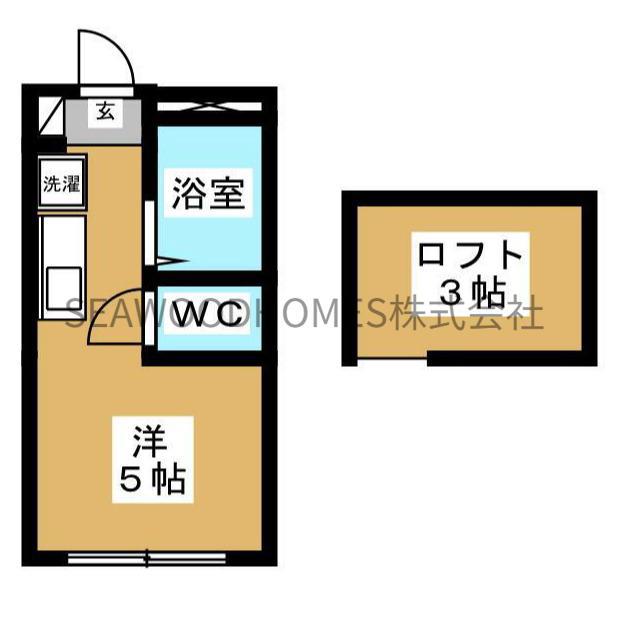 カーサ谷津町(ワンルーム/1階)の間取り写真
