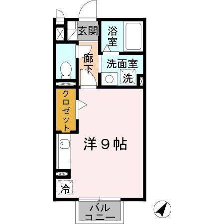 エスペランサ(ワンルーム/2階)の間取り写真