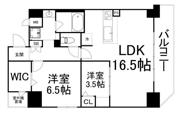 ベルンガーデン上本町(2LDK/3階)の間取り写真