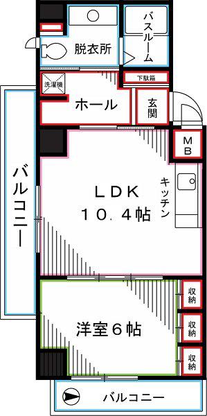BPRレジデンス国立(1LDK/6階)の間取り写真
