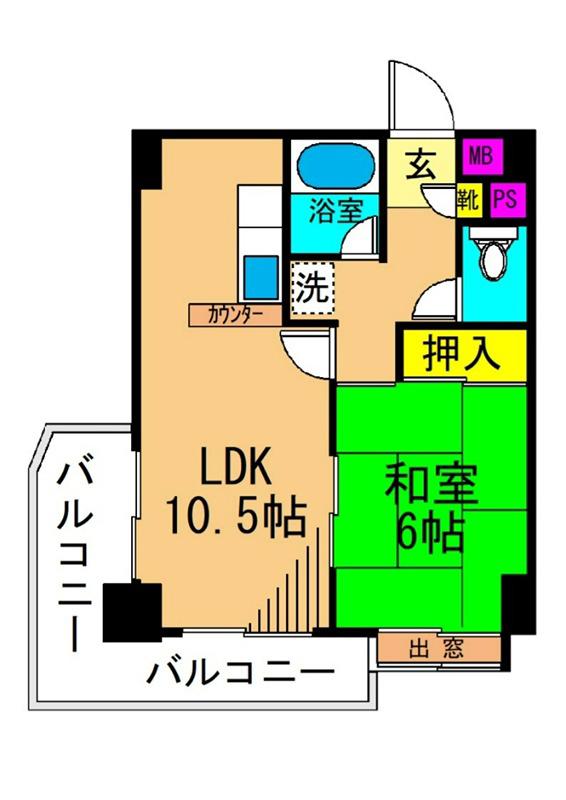 フォンテーヌ西蒲田(1LDK/5階)の間取り写真