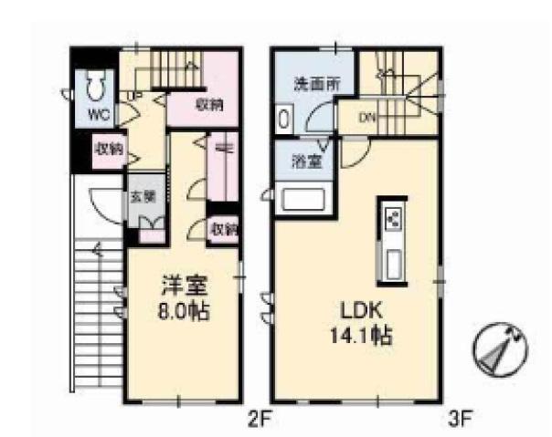 シャーメゾン阿知(1LDK/2階)の間取り写真