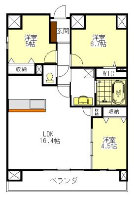 GLAN PLASIR(3LDK/10階)の間取り写真