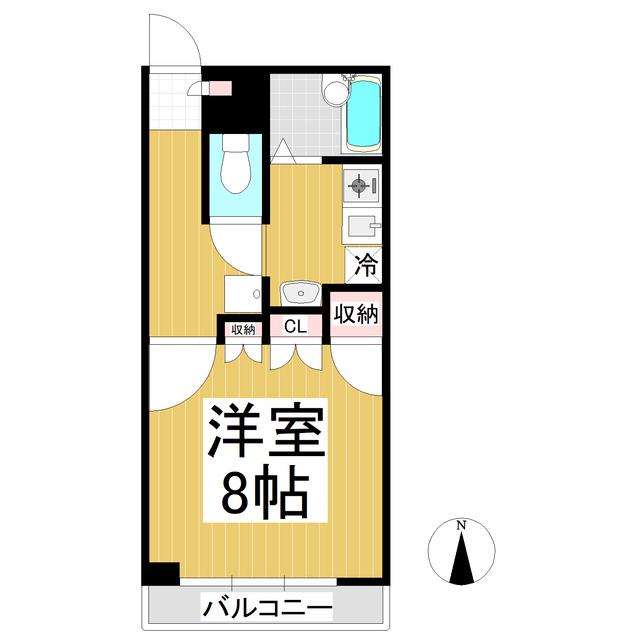プリムローゼ青木島(1K/3階)の間取り写真