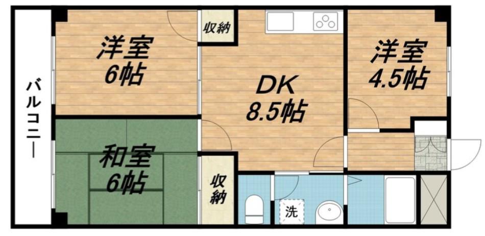 メゾン金子(3DK/3階)の間取り写真