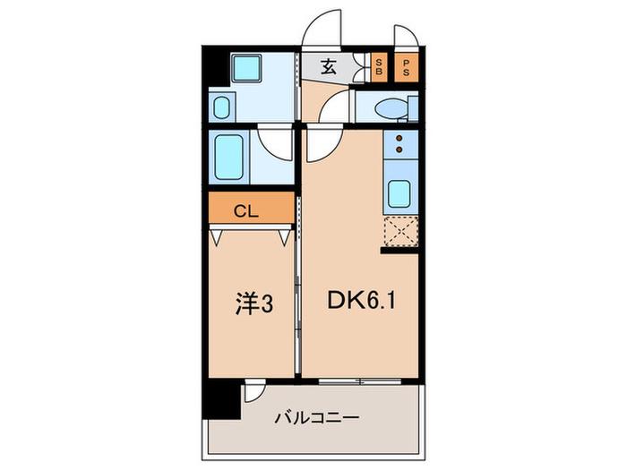 REGARIA MIHAGINO CENTER MARKS(1DK/7階)の間取り写真