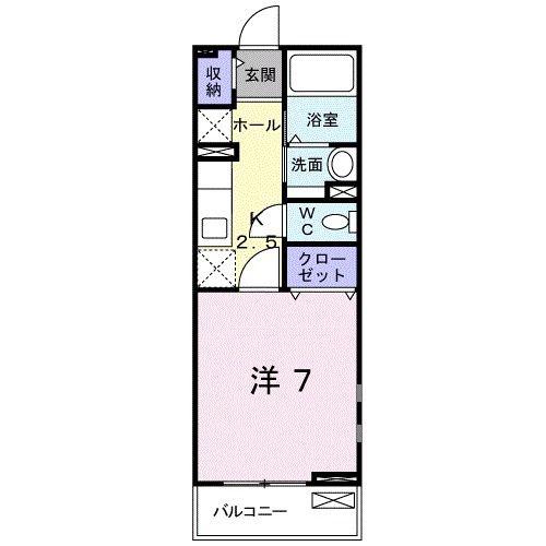 パルティシオン(1K/2階)の間取り写真