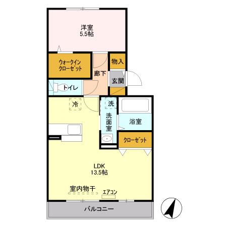 セイチ上近江 B202(1LDK/2階)の間取り写真
