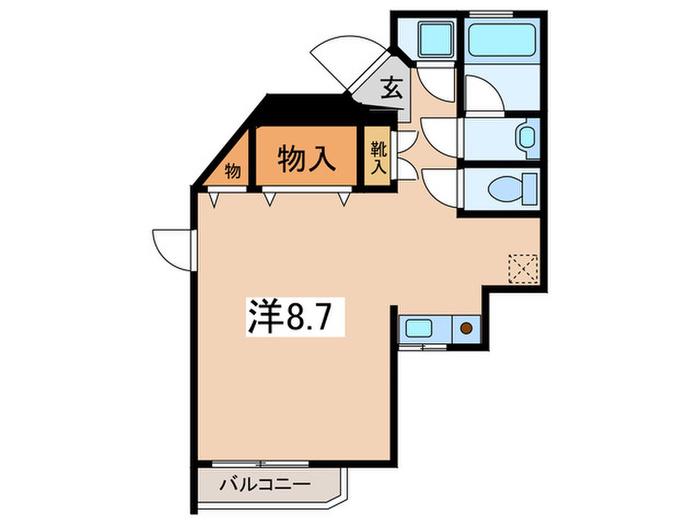 エルム宿河原(ワンルーム/3階)の間取り写真