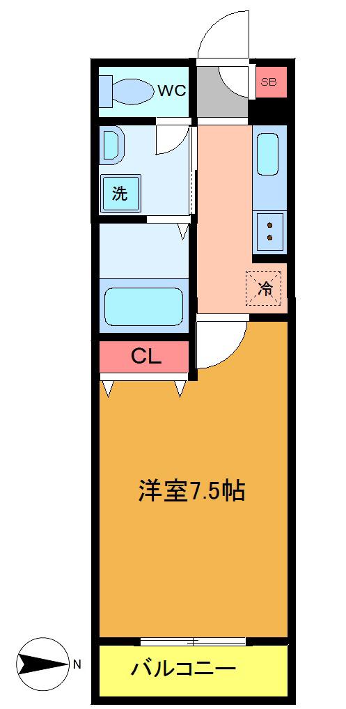 PLAISIR 本中山(1K/2階)の間取り写真