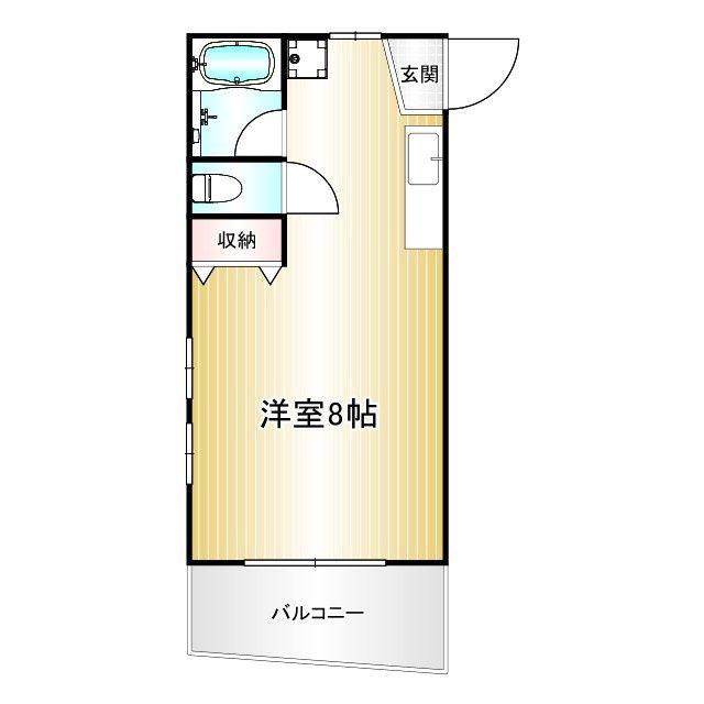 メゾンフルール(ワンルーム/1階)の間取り写真