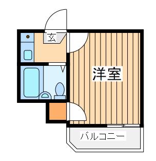 鶴川第1レジデンス(1K/2階)の間取り写真