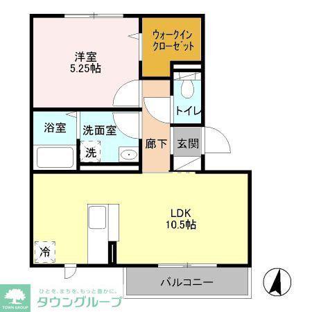 オリーブ(1LDK/3階)の間取り写真